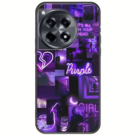 Aesthetic Purple OnePlus 12R 5G Black TPU (Μαύρη Σιλικόνη)