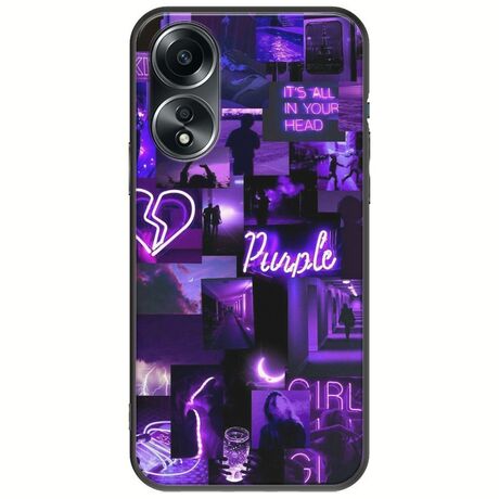 Aesthetic Purple Oppo A78 5G Black TPU (Μαύρη Σιλικόνη)