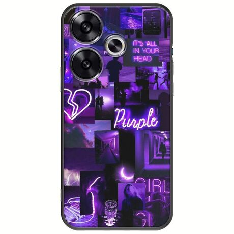 Aesthetic Purple Xiaomi Poco F6 5G Black TPU (Μαύρη Σιλικόνη)