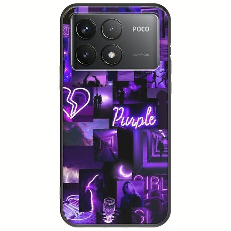 Aesthetic Purple Xiaomi Poco F6 Pro 5G Black TPU (Μαύρη Σιλικόνη)