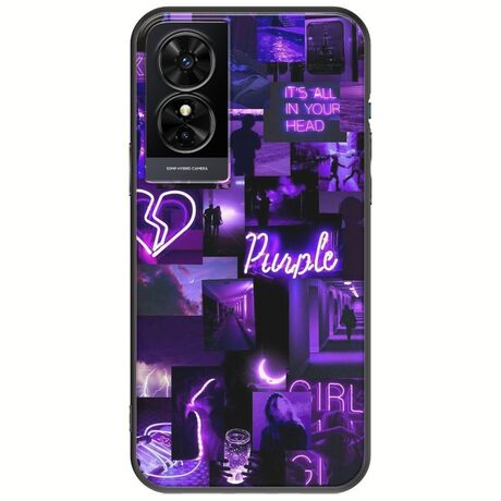 Aesthetic Purple TCL 50 SE Black TPU (Μαύρη Σιλικόνη)