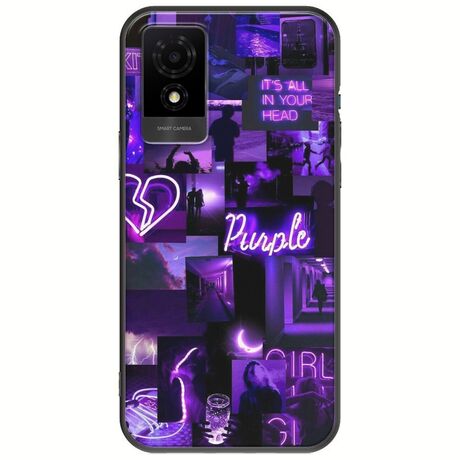 Aesthetic Purple TCL 501 Black TPU (Μαύρη Σιλικόνη)