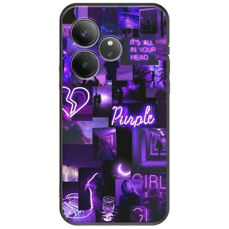 Aesthetic Purple Realme GT 6T 5G Black TPU (Μαύρη Σιλικόνη)