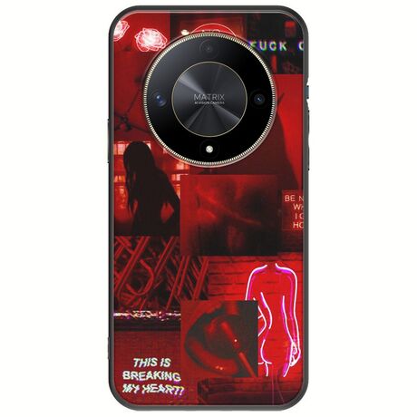 Aesthetic Red Honor Magic 6 Lite 5G Black TPU (Μαύρη Σιλικόνη)