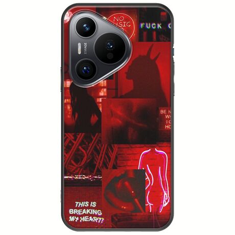 Aesthetic Red Huawei Pura 70 Black TPU (Μαύρη Σιλικόνη)