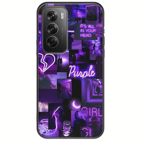 Aesthetic Purple Oppo Reno 12 Pro 5G Black TPU (Μαύρη Σιλικόνη)