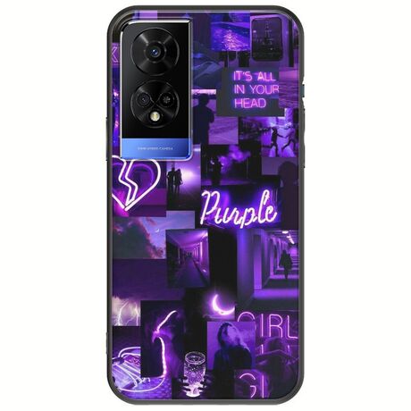 Aesthetic Purple TCL 50 5G Black TPU (Μαύρη Σιλικόνη)