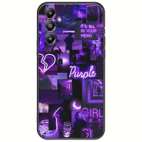 Aesthetic Purple Samsung Galaxy A16 4G / 5G Black TPU (Μαύρη Σιλικόνη)