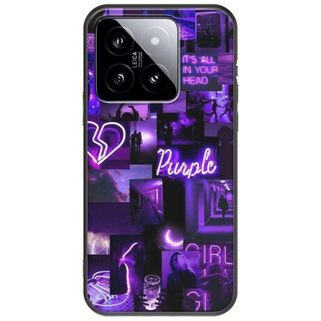Aesthetic Purple Xiaomi 14T 5G Black TPU (Μαύρη Σιλικόνη)