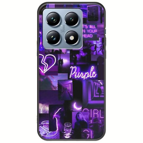 Aesthetic Purple Xiaomi 14T Pro 5G Black TPU (Μαύρη Σιλικόνη)