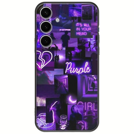 Aesthetic Purple Samsung Galaxy S25 5G Black TPU (Μαύρη Σιλικόνη)