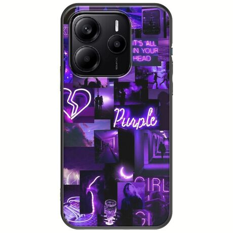Aesthetic Purple Xiaomi Redmi Note 14 5G Black TPU (Μαύρη Σιλικόνη)