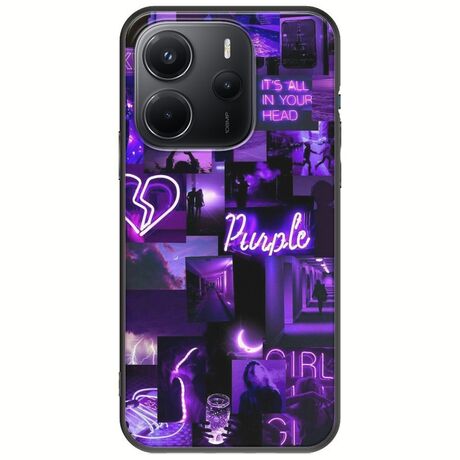 Aesthetic Purple Xiaomi Redmi Note 14 4G Black TPU (Μαύρη Σιλικόνη)