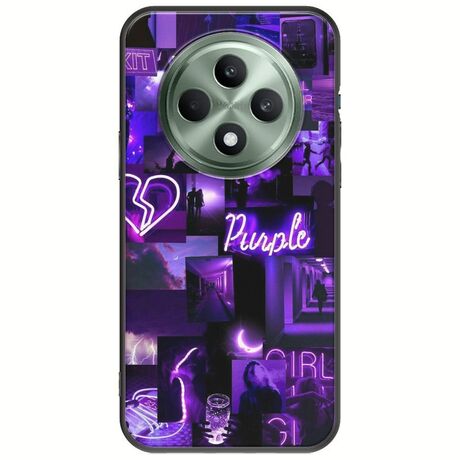 Aesthetic Purple Oppo Reno 12 FS 5G  Black TPU (Μαύρη Σιλικόνη)