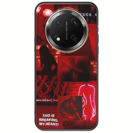 Aesthetic Red Honor Magic 7 Lite 5G Black TPU (Μαύρη Σιλικόνη)