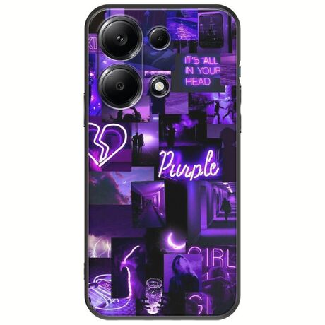 Aesthetic Purple Xiaomi Redmi Note 14S Black TPU (Μαύρη Σιλικόνη)