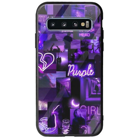 Aesthetic Purple Samsung Galaxy S10 Groove TPU (Tempered Glass και TPU)