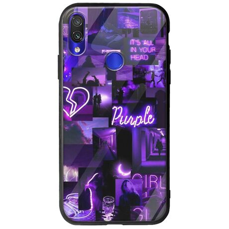 Aesthetic Purple Xiaomi Redmi Note 7 Groove TPU (Tempered Glass και TPU)