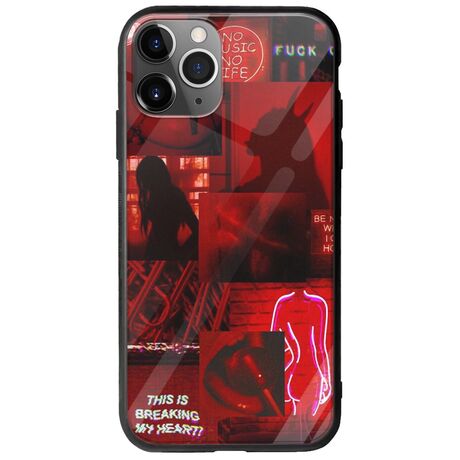 Aesthetic Red iPhone 11 Pro Max Groove TPU (Tempered Glass και TPU)