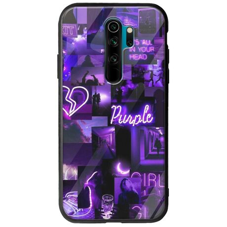 Aesthetic Purple Xiaomi Redmi Note 8 Pro Groove TPU (Tempered Glass και TPU)
