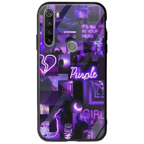 Aesthetic Purple Xiaomi Redmi Note 8T Groove TPU (Tempered Glass και TPU)