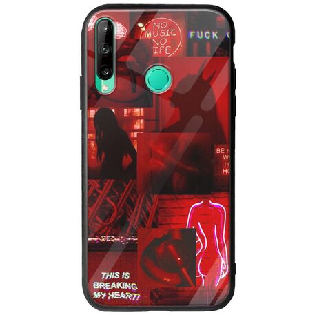 Aesthetic Red Huawei P40 Lite E Groove TPU (Tempered Glass και TPU)