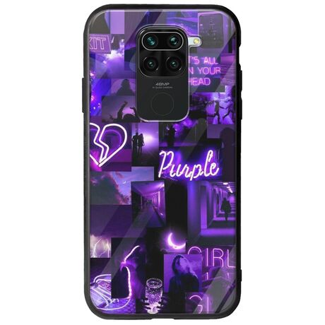 Aesthetic Purple Xiaomi Redmi Note 9 Groove TPU (Tempered Glass και TPU)