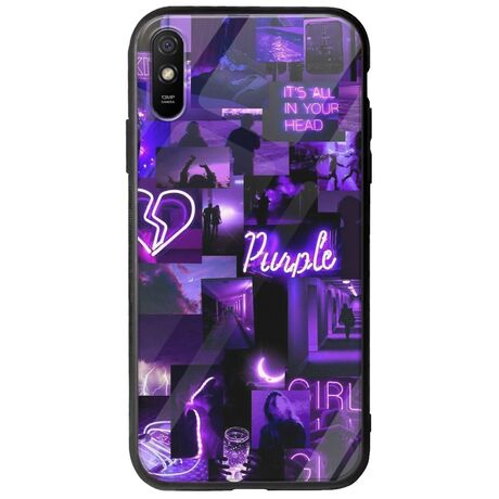 Aesthetic Purple Xiaomi Redmi 9A Groove TPU (Tempered Glass και TPU)