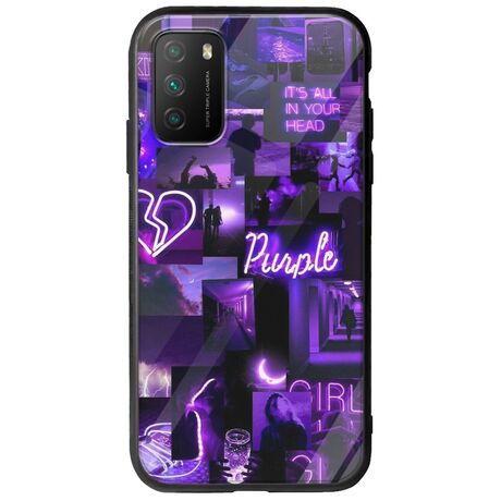 Aesthetic Purple Xiaomi Poco M3 Groove TPU (Tempered Glass και TPU)