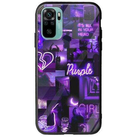 Aesthetic Purple Xiaomi Redmi Note 10 / 10s Groove TPU (Tempered Glass και TPU)