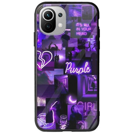 Aesthetic Purple Xiaomi Mi 11 Lite / 11 Lite NE / 5G Groove TPU (Tempered Glass και TPU)