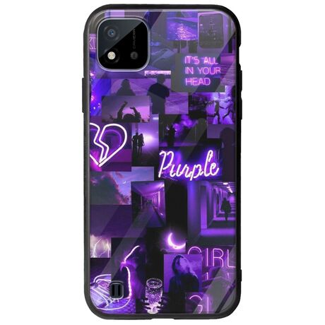 Aesthetic Purple Realme C11 2021 Groove TPU (Tempered Glass και TPU)