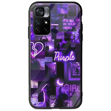 Aesthetic Purple Xiaomi Poco M4 Pro 5G Groove TPU (Tempered Glass και TPU)