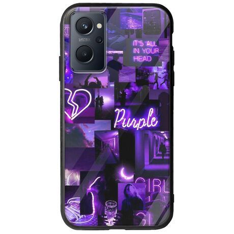 Aesthetic Purple Realme 9i Groove TPU (Tempered Glass και TPU)