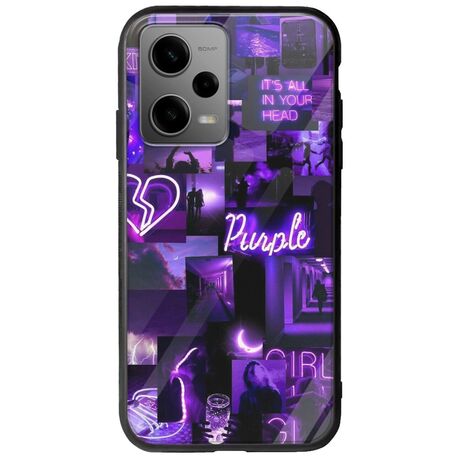 Aesthetic Purple Xiaomi Redmi Note 12 5G Groove TPU (Tempered Glass και TPU)