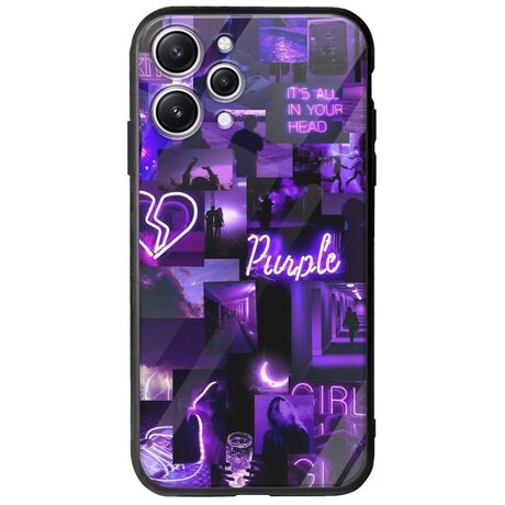 Aesthetic Purple Xiaomi Redmi 12 Groove TPU (Tempered Glass και TPU)