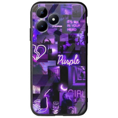 Aesthetic Purple Realme C53 Groove TPU (Tempered Glass και TPU)