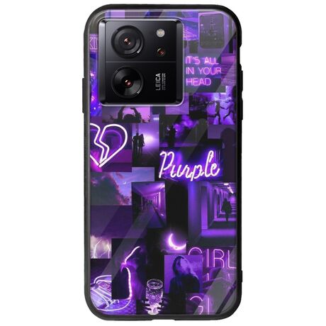 Aesthetic Purple Xiaomi 13T 5G Groove TPU (Tempered Glass και TPU)