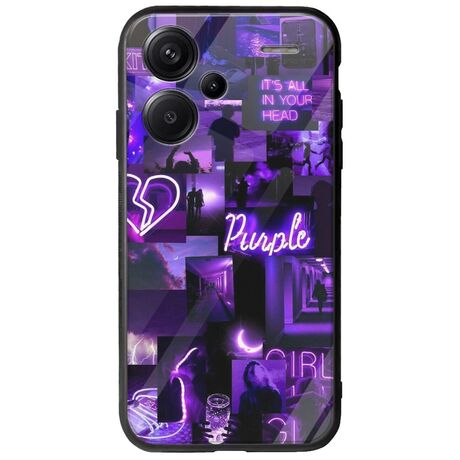 Aesthetic Purple Xiaomi Redmi Note 13 Pro Plus 5G Groove TPU (Tempered Glass και TPU)