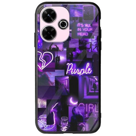 Aesthetic Purple Xiaomi Redmi 13 4G Groove TPU (Tempered Glass και TPU)