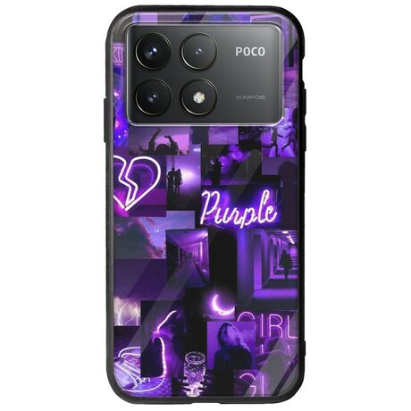 Aesthetic Purple Xiaomi Poco F6 Pro 5G Groove TPU (Tempered Glass και TPU)
