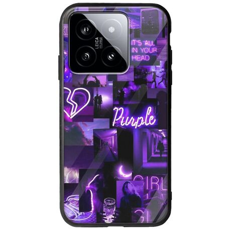 Aesthetic Purple Xiaomi 14T 5G Groove TPU (Tempered Glass και TPU)