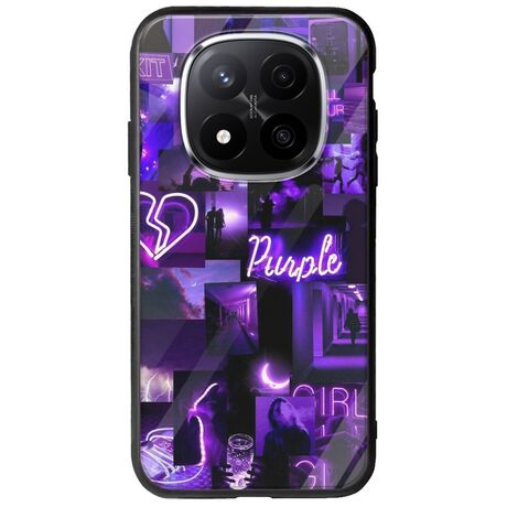 Aesthetic Purple Xiaomi Redmi Note 14 Pro 5G Groove TPU (Tempered Glass και TPU)