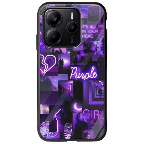 Aesthetic Purple Xiaomi Redmi Note 14 5G Groove TPU (Tempered Glass και TPU)