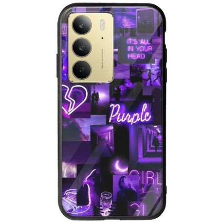 Aesthetic Purple Realme C75 4G Groove TPU (Tempered Glass και TPU)