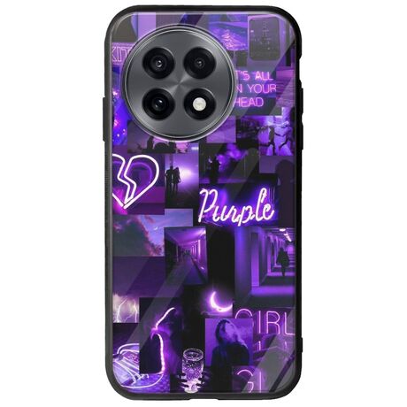 Aesthetic Purple OnePlus 13R 5G Groove TPU (Tempered Glass και TPU)