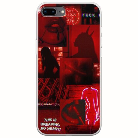 Aesthetic Red iPhone 8 Plus Flexible TPU (Διάφανη Σιλικόνη)