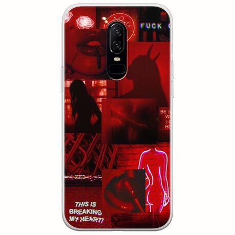 Aesthetic Red OnePlus 6 Flexible TPU (Διάφανη Σιλικόνη)