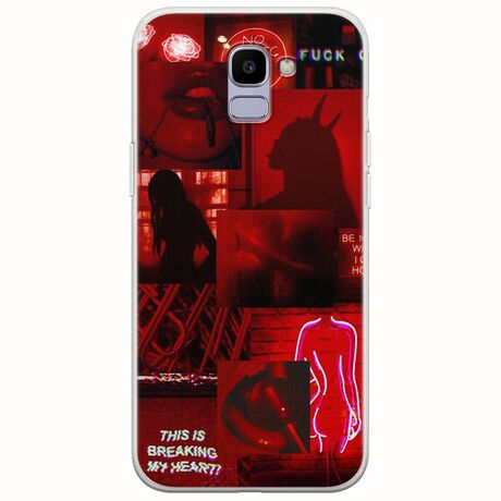 Aesthetic Red Samsung Galaxy J6 2018 Flexible TPU (Διάφανη Σιλικόνη)