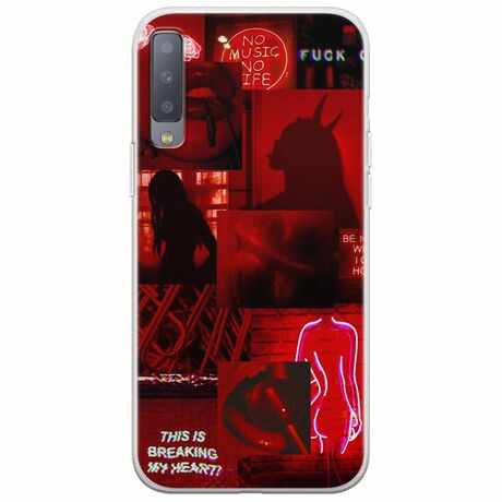 Aesthetic Red Samsung Galaxy A7 2018 Flexible TPU (Διάφανη Σιλικόνη)